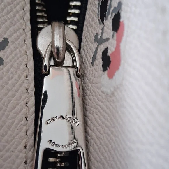 Coach Taxi Crossgrain Leather Tote Bramble Rose White Pink Floral Bag - Picture 9 of 16